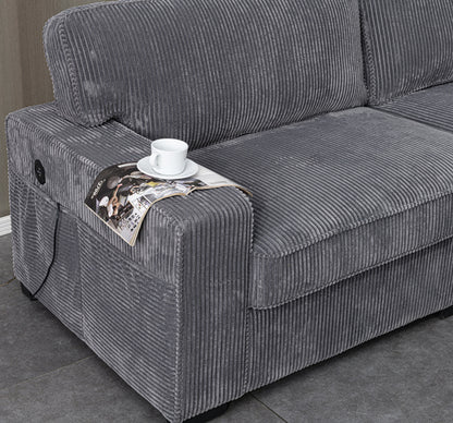 Gray Velvet Loveseat - 83.9" Sofa for Living Room Apartments