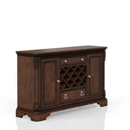 Mahogany Wood Buffet with Wine Storage Cabinets for Dining Room