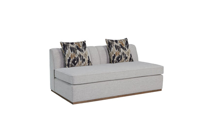 Off White Upholstered Loveseat with Sinous Springs for Living Room