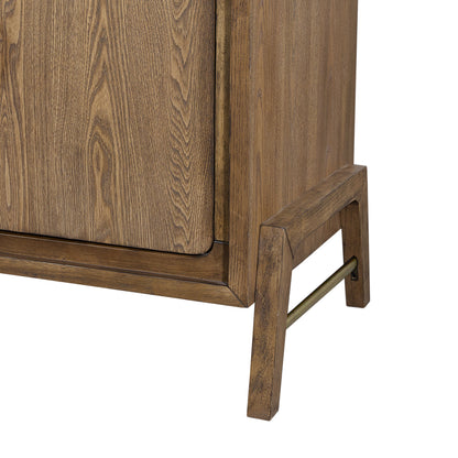 Light Brown Solid Wood Server with Two Doors