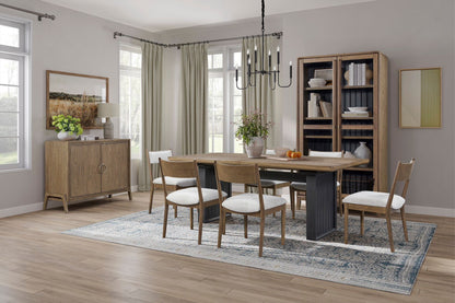 Light Brown Solid Wood Server with Two Doors