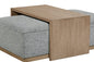 Gray Upholstered Ottoman with Tray - 47" x 28.5"