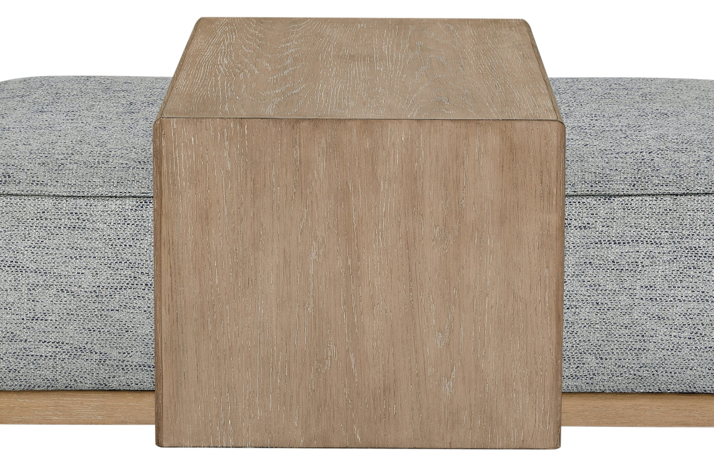 Gray Upholstered Ottoman with Tray - 47" x 28.5"