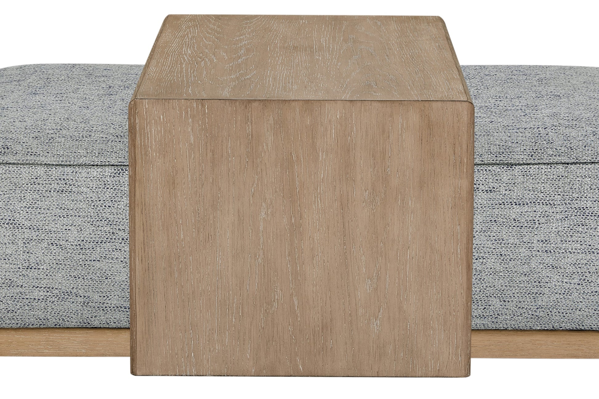 Gray Upholstered Ottoman with Tray - 47" x 28.5"