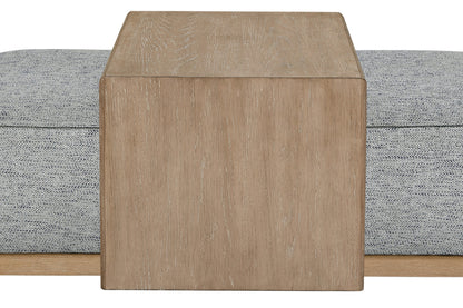 Gray Upholstered Ottoman with Tray - 47" x 28.5"