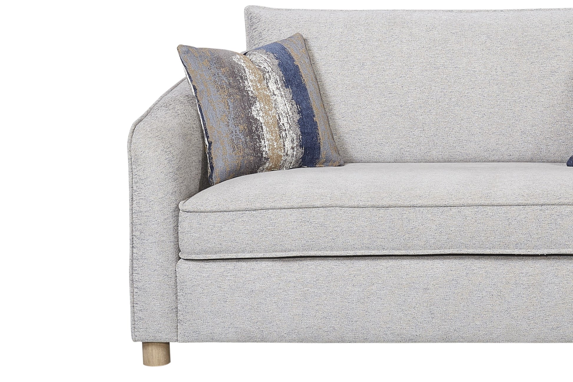 Sand Upholstered Loveseat - 3 Down Pillows for Living Room