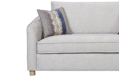 Sand Upholstered Loveseat - 3 Down Pillows for Living Room