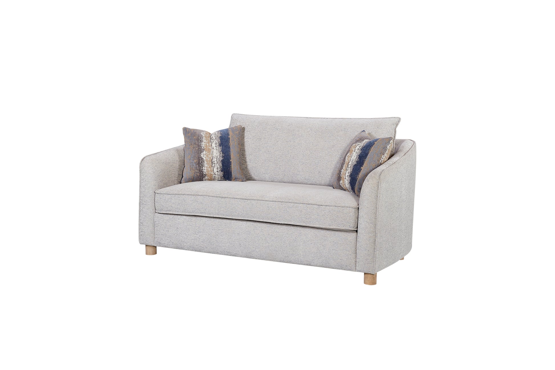 Sand Upholstered Loveseat - 3 Down Pillows for Living Room