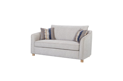 Sand Upholstered Loveseat - 3 Down Pillows for Living Room