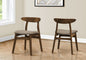 Dining Chair, 32" Height, Set Of 2, Side, Upholstered, Kitchen, Dining Room, Dark Walnut, Beige Fabric, Modern