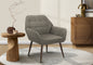 Accent Chair, 29"h, Upholstered, Living Room, Light Brown Fabric, Walnut Metal Legs, Contemporary, Modern