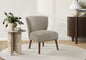 Accent Chair, 33" H, Upholstered, Living Room, Bedroom, Light Brown Fabric, Walnut Solid Wood Legs, Mid Century, Modern