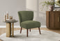 Accent Chair, 33" H, Upholstered, Living Room, Bedroom, Green Fabric, Walnut Solid Wood Legs, Mid Century, Modern