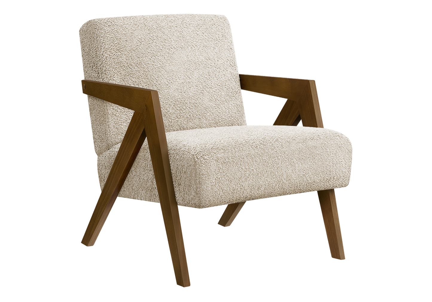 Cream Polyester Accent Chair - 30" H, Living Room Bedroom
