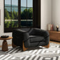 Alpine 44" Sherpa Arm Chair, Ebony Black Boucle