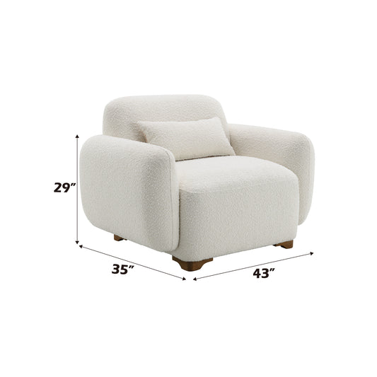 Darius Beige Boucle Accent Chair - Comfort & Style