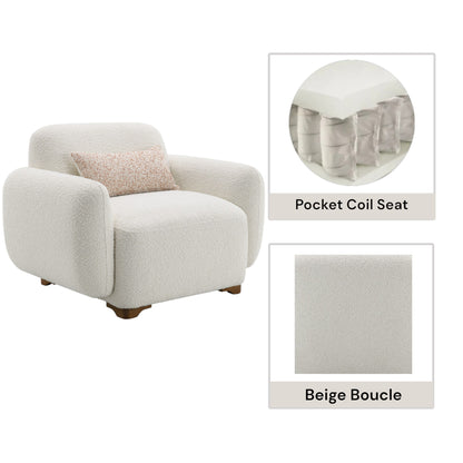 Darius Beige Boucle Accent Chair - Comfort & Style