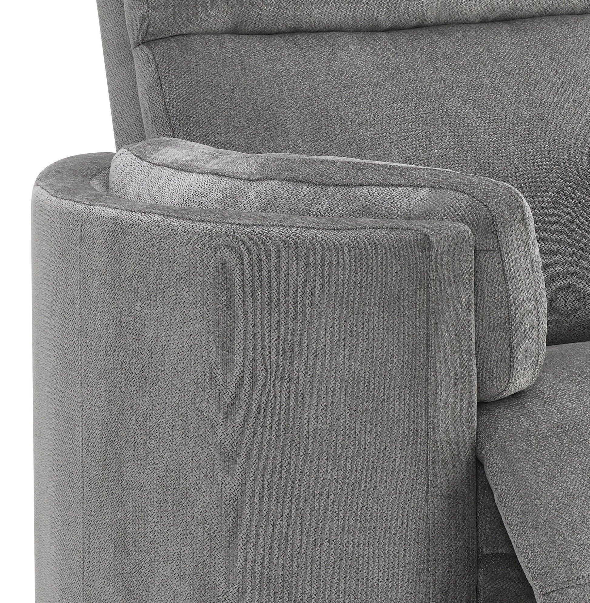 Charcoal Grey Chenille Glider Recliner - 37" Wide