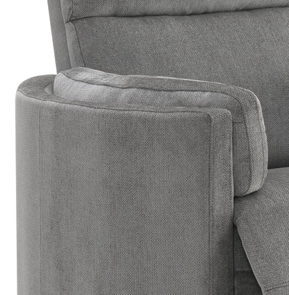 Charcoal Grey Chenille Glider Recliner - 37" Wide