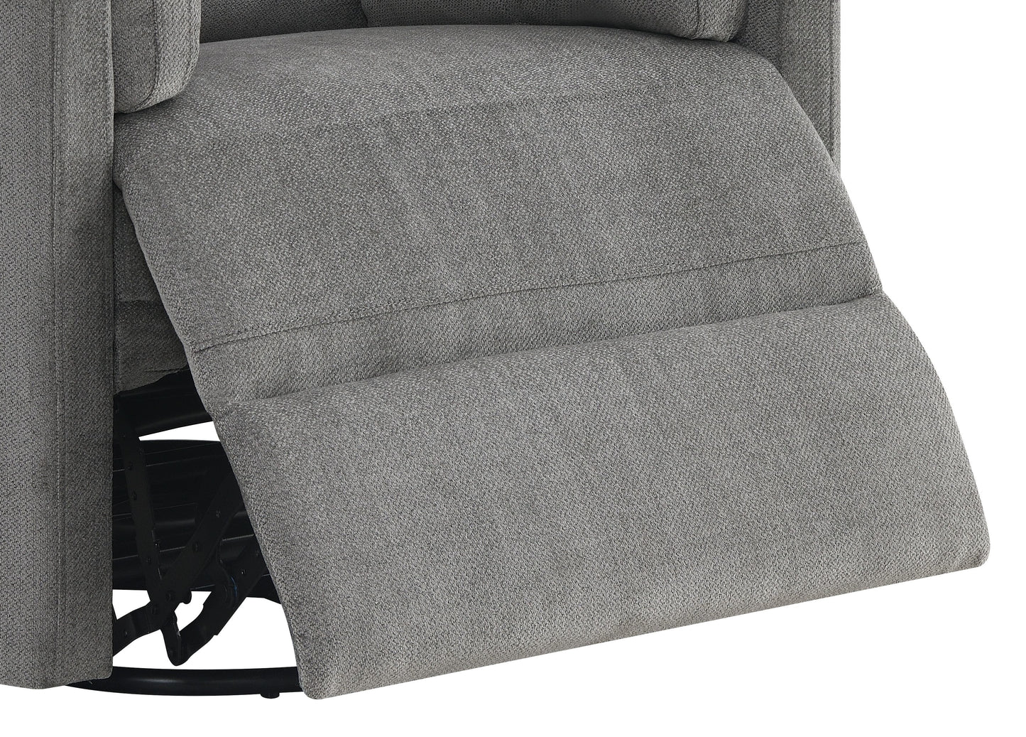 Charcoal Grey Chenille Glider Recliner - 37" Wide