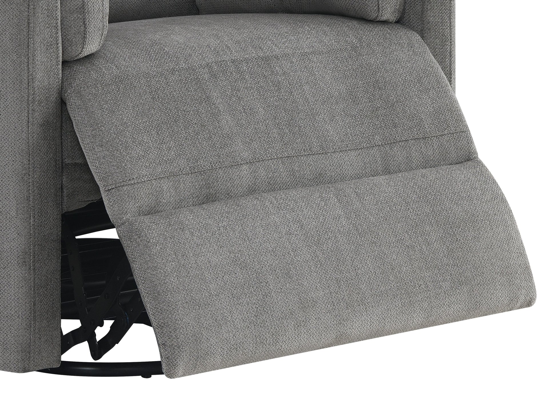Charcoal Grey Chenille Glider Recliner - 37" Wide