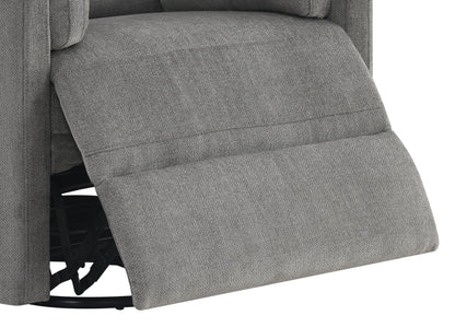 Charcoal Grey Chenille Glider Recliner - 37" Wide