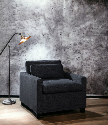 Naveen Dark Gray Fabric Swivel Chair with 1 Toss Pillow