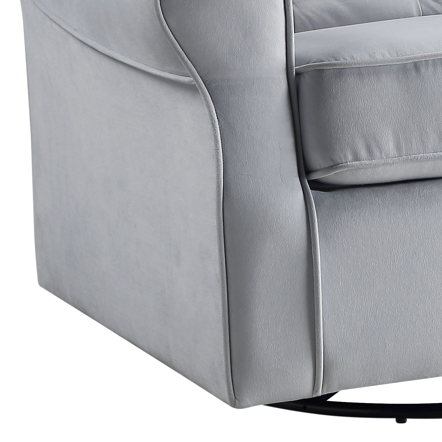 Gray Fabric Glider Chair with Swivel - 34" x 35"