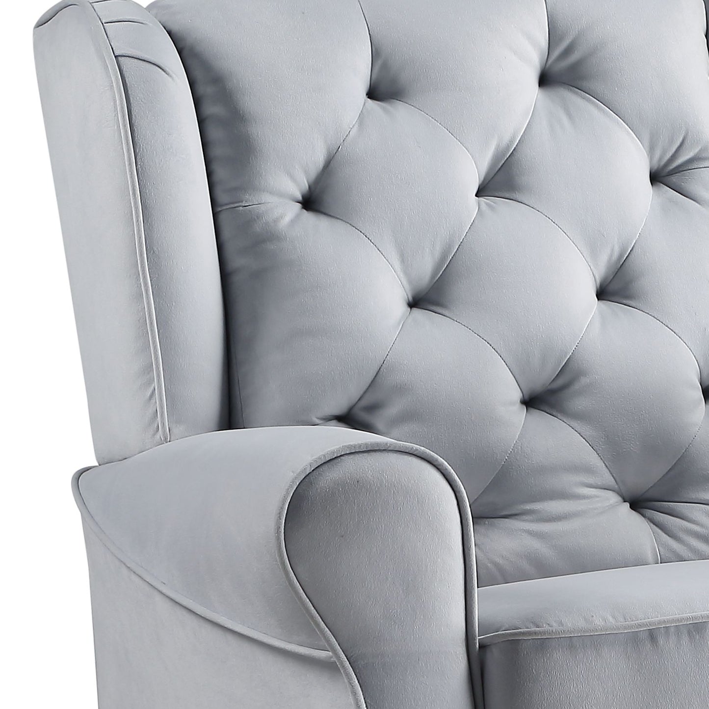 Gray Fabric Glider Chair with Swivel - 34" x 35"