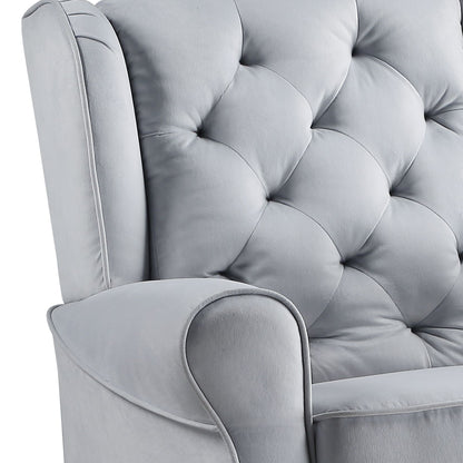 Gray Fabric Glider Chair with Swivel - 34" x 35"