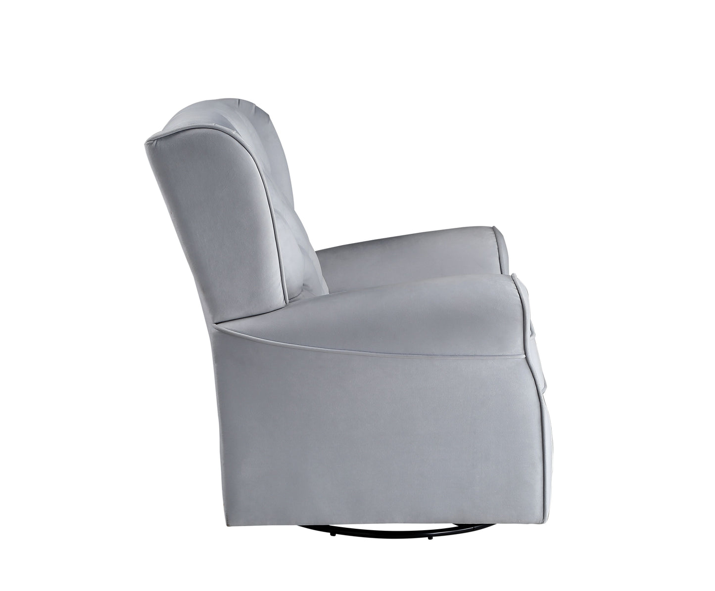 Gray Fabric Glider Chair with Swivel - 34" x 35"