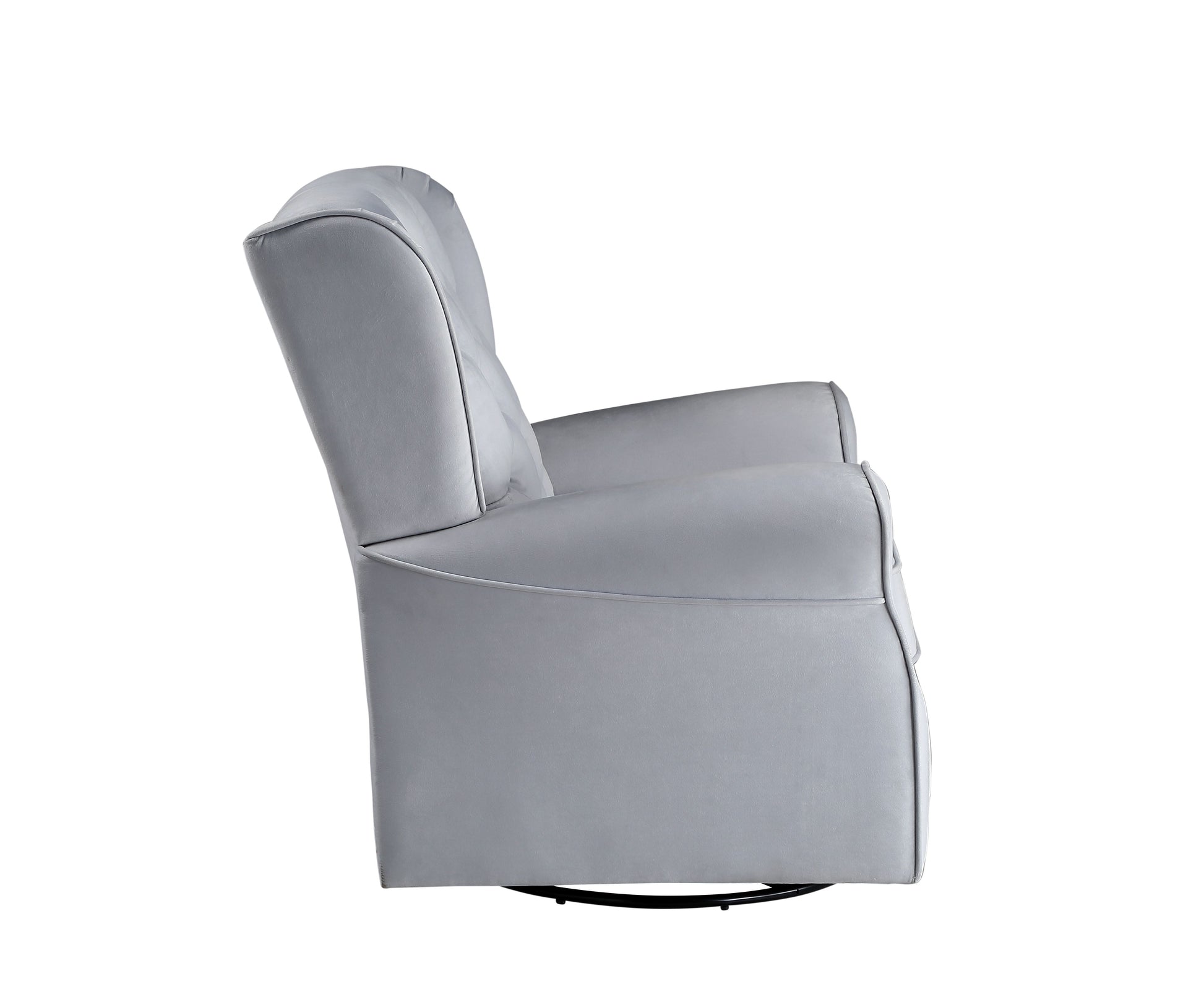 Gray Fabric Glider Chair with Swivel - 34" x 35"