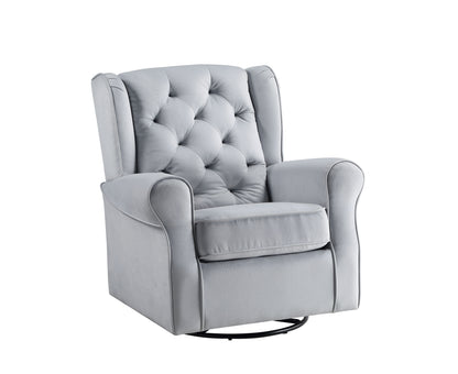 Gray Fabric Glider Chair with Swivel - 34" x 35"
