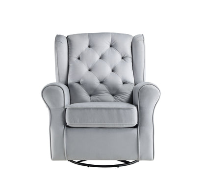 Gray Fabric Glider Chair with Swivel - 34" x 35"