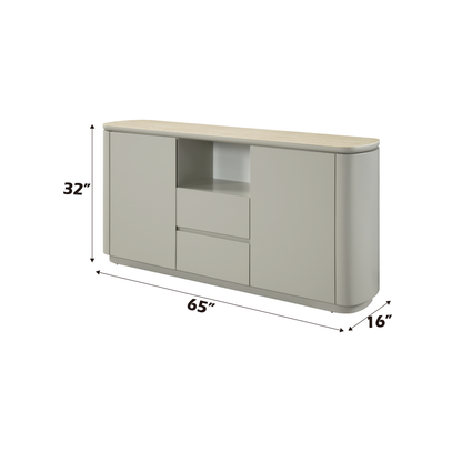 Light Gray Synthetic Wood Server - 16x65x32 Inches