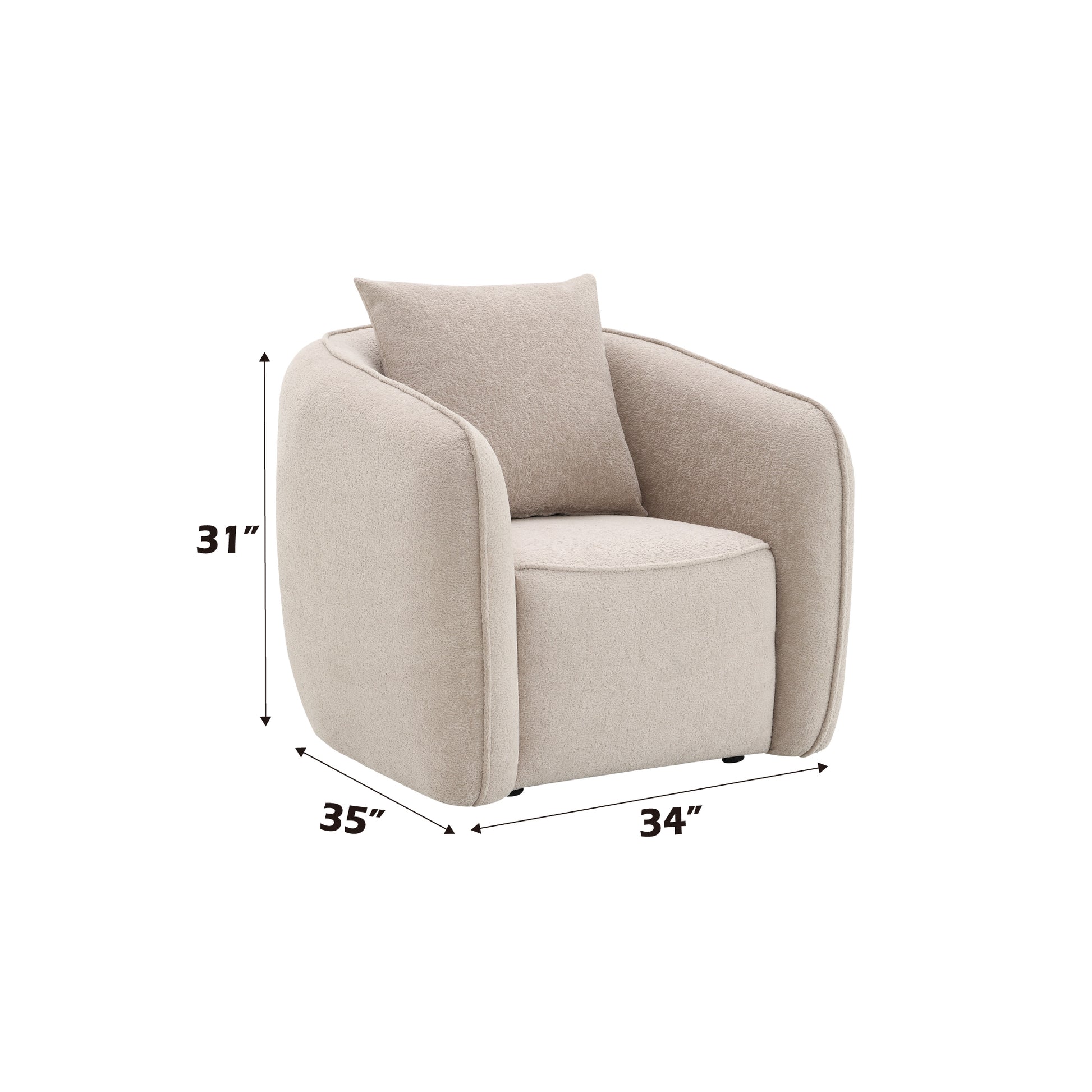 Keith Beige Chenille Chair - Ultimate Comfort & Style