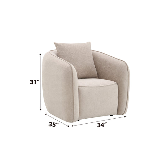 Keith Beige Chenille Chair - Ultimate Comfort & Style