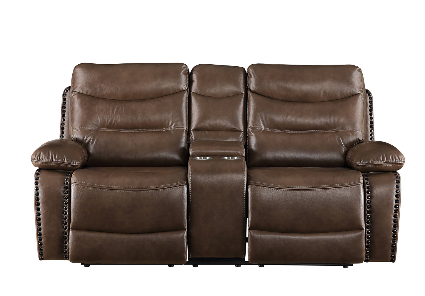 Brown Faux Leather Recliner Loveseat - 38" x 72"