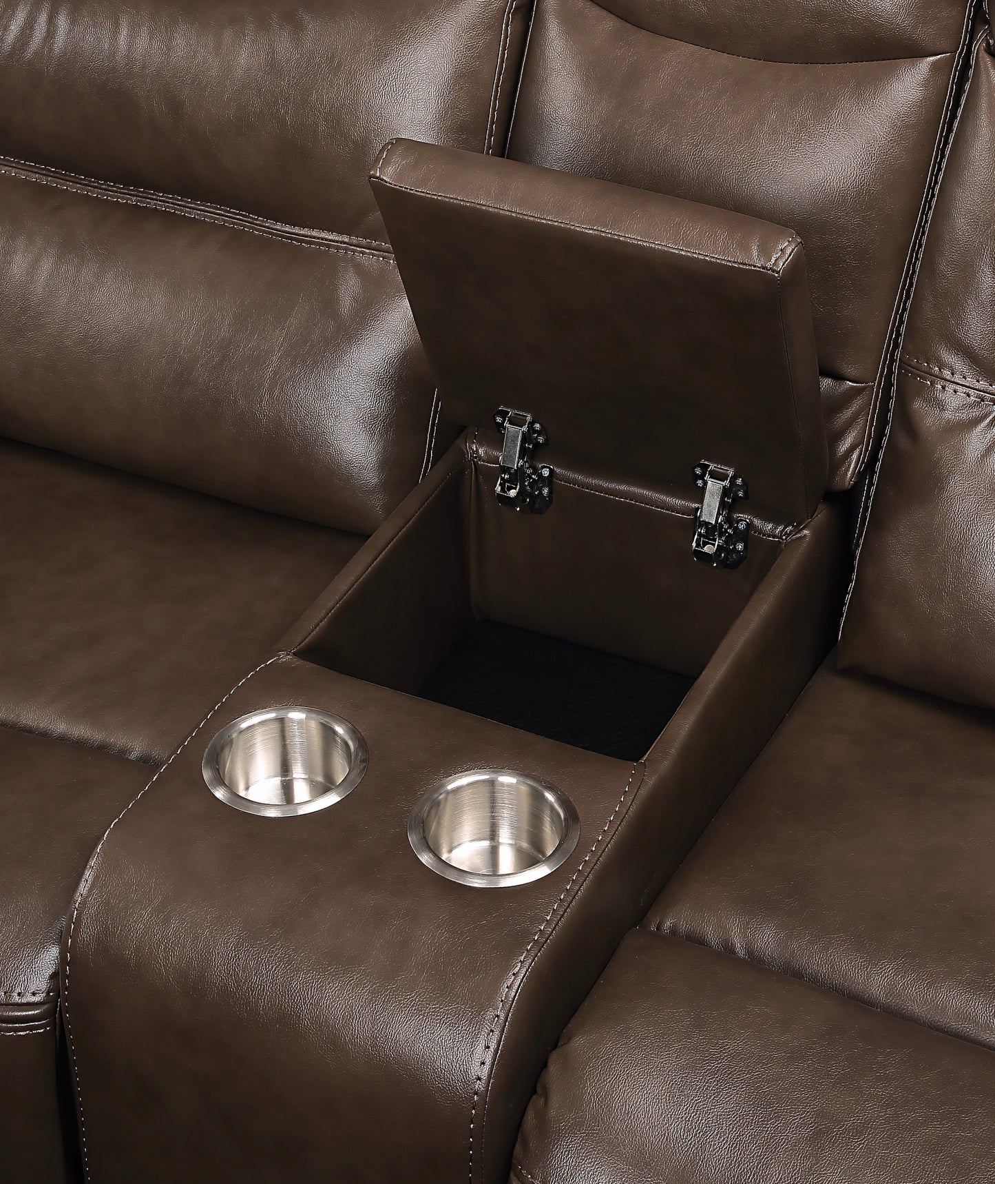 Brown Faux Leather Recliner Loveseat - 38" x 72"