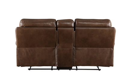 Brown Faux Leather Recliner Loveseat - 38" x 72"