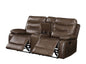 Aashi Brown Leather-GEL Match Recliner Loveseat