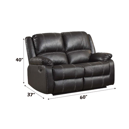 Black Faux Leather Recliner Loveseat for Comfortable Living for Living Room