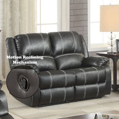 Black Faux Leather Recliner Loveseat for Comfortable Living for Living Room