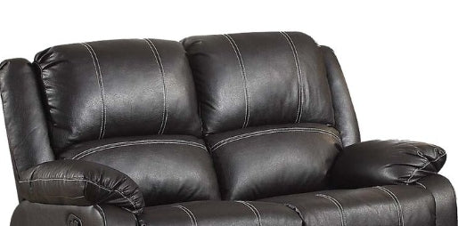 Black Faux Leather Recliner Loveseat for Comfortable Living for Living Room