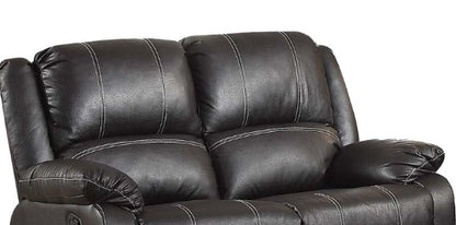 Black Faux Leather Recliner Loveseat for Comfortable Living for Living Room