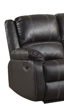 Black Faux Leather Recliner Loveseat for Comfortable Living for Living Room