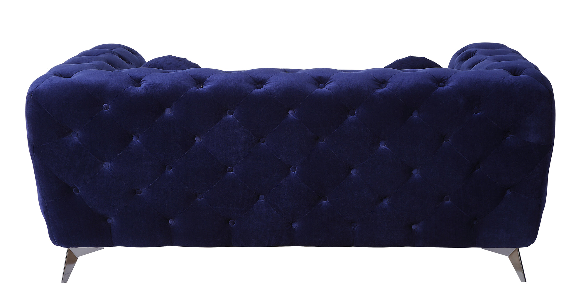 Blue Velvet Loveseat - 41" x 72" Sofa with Metal Legs for Living Room