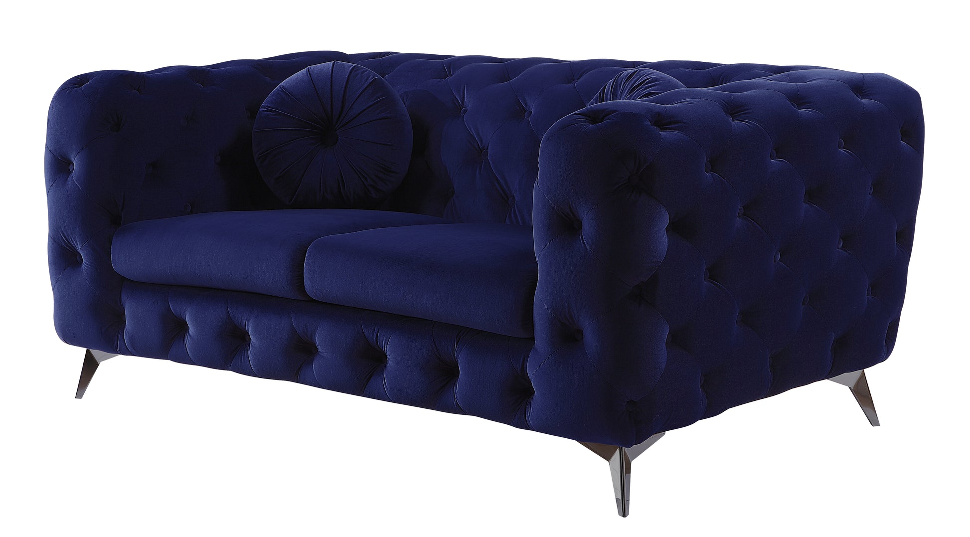 Atronia Blue Velvet Loveseat