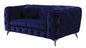 Atronia Blue Velvet Loveseat
