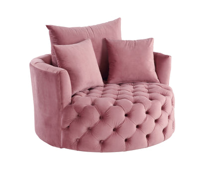 Zunyas Pink Velvet Accent Chair - Swivel Comfort